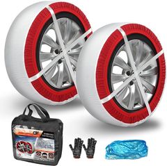 タイヤチェーン 布製 2025 正規品 【十字バランスベルト 2輪分】 チェーン規制適合 スノーソックス 非金属 スノーチェーン ジャッキアップ不要 装着簡単 緊急滑り止め 雪対策 軽自動車 滑り止めチェーン 雪道 凍結道路