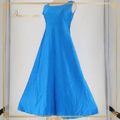 フラダンス 衣装 ワンピース ドレス ブルー系 ノースリーブ ワンカラー シンプル 無地 かわいい 光沢感 上品 華やか 鮮やか 明るい ひらひら ハワイアン アロハ フラ ダンス レッスン 練習 青 水色 シンプルデザイン おしゃれ 軽やか