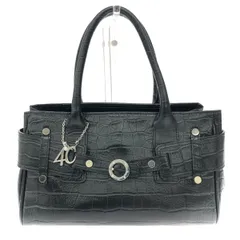 4℃ ヨンドシー ハンドバッグ  クロコ型押し/レザー    ブラック レディース / 240001180946