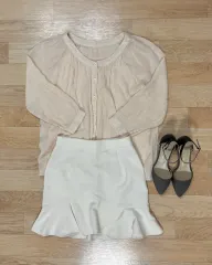 着用画像あり ブラウス フリルスカート ストラップフラットシューズ セット まとめ売り