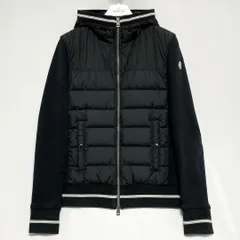 MONCLER / ダウンジャケット S ブラック ジップアップパーカー