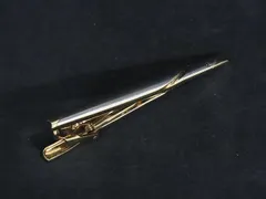 ■美品■ YVESSAINTLAURENT イヴサンローラン ネクタイピン タイクリップ アクセサリー メンズ シルバー系×ゴールド系 DL4271