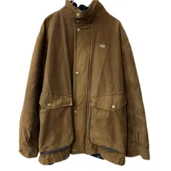 LACOSTE ジャケット XL～ ブラウン ラコステ ジップアップ レイヤードネック ワンポイント ロゴ アウター 冬物 a801-5254