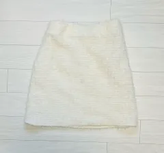 アイボリー ツイード ニット スカート
