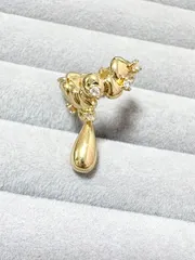 高品質ジルコニア イヤーカフ しずく型 約18mm（片耳用）