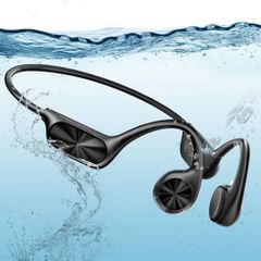 骨伝導ヘッドフォン,水泳ヘッドフォン,オープンイアスポーツイヤーバッド無線Bluetooth5.4内蔵MP3プレーヤー32G,水泳,サイクリング,走行のためのIPX8防水イヤーフォン(ブラック)