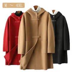 フード付きコート レディース 冬 ウールタッチ ロング丈 フード付き コート カラーコート ウールライク アウター ロング丈コート ロングコート フーテッドコート#min#