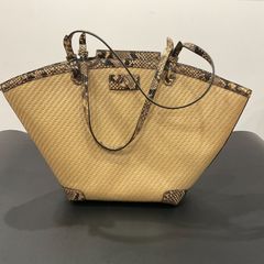 極美品】Creations D.P ベージュ モスグリーン ハンドバッグ - メルカリ
