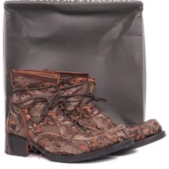 サイズ40.5 HIROMU TAKAHARA ROEN レザーレースアップブーツ ブラウン