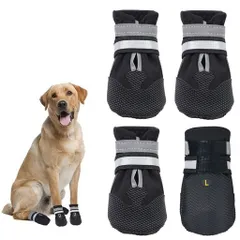 犬靴ドッグブーツ犬お散歩シューズ撥水素材ペットの靴履かせやすい丈夫散歩介護肉球保護足元の汚れ防止災害時の備え小型犬中型犬大型犬室内用アウトドア用(XXL)
