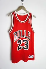 USA製 Championチャンピオン NBA BULLS ブルズ JORDAN23 バスケット タンクトップ ユニフォーム 赤328O★2