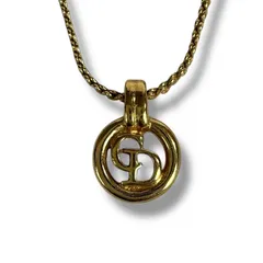 クリスチャンディオール　Christian Dior ネックレス　CDロゴ　ラウンド　丸　ネックレス　ゴールド金具　ヴィンテージ