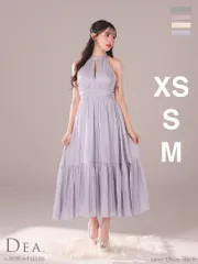 ブルー  [DE3366-IV-2411] 【DEA. by ROBE de FLEURS/ディアバイローブドフルール】【DEA./ディア】2way/ バストカット/ サテンリボン/ フレア/ ワンピース/ ミモレ丈/ ミディアムドレス/ キャバドレス