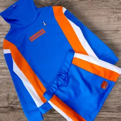 極美品 Munsingwear Golf セットアップ ENVOY COLLECTION モックネック 裏起毛 ブルー レディース