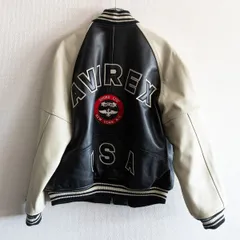 【美品】AVIREX【レザー スタジャン】L アワード ジャケット ワッペン アヴィレックス 26010174