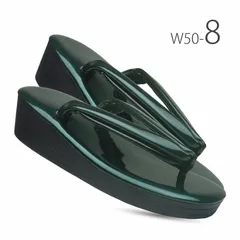 和装 ウレタン 草履 単品 エナメル 緑 S/M/L/LL/3L w50-8