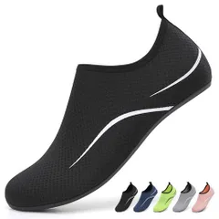 [LUEDKA]アクアシューズマリンシューズウォーターシューズ男女兼用フィットネスシューズビーチシューズ軽量通気滑り止ヨガサーフィンシュノーケリング水陸両用シューズブラック25.0cm