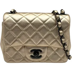 シャネル CHANEL ミニマトラッセ18 A35200 31番台 シャンパンゴールド BK金具 ラム レディース ショルダーバッグ
