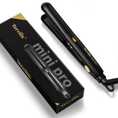 Terviiiix Mini Straightener, 13mm Ceramic Hair Iron with 3 Temperature Settings (120/160/200°C), International Voltage Compatible, Portable Mini Hair Iron for Travel, Includes Heat-Resistant Pouch, Compact Design