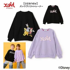 新品2025年秋冬 エックスガールステージス X-girl Stages ディズニー【DISNEY】バックプリントトレーナー 長袖スウェット120cm130cm140cm X-girl キッズ ジュニア 女の子