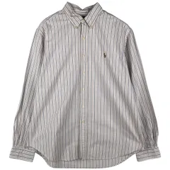 古着 ラルフローレン Ralph Lauren CLASSIC FIT マルチストライプ 長袖 ボタンダウンストライプシャツ メンズXL相当/eaa606757