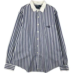 古着 ラルフローレン Ralph Lauren POLO by Ralph Lauren PHODES CUSTOM FIT ストライプ柄 クレリックシャツ メンズXXL相当/eaa606773
