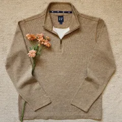 90s オールドギャップ ハーフジップアップ プルオーバー コットンニット L