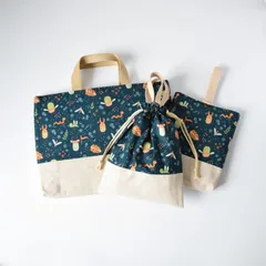 入園入学3点セット ＊ Insect Forest ＊ レッスンバッグ お着替え袋 上履き入れ