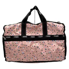LESPORTSAC(レスポートサック) ボストンバッグ - ライトピンク×黒×マルチ パンダ/本体ロックなし