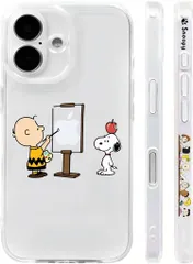 スヌーピーiPhone16用ケースクリアソフトケーススマホケースサイドデザインカバー対応アイフォン16