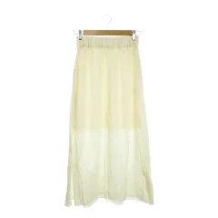 イエナ IENA ロングスカート スリット 38 クリーム アイボリー 無地 ウエストゴム 透け感 /AH22 ■GY60