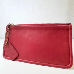 ✨BCランク　 COACH　old coach　vintage　Wallet　Pouch　red　glove-tanned leather　「103EL」