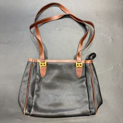 0722BALLY ハンドバッグ レザー ネイビー ゴールド金具 ビジネスバッグ 