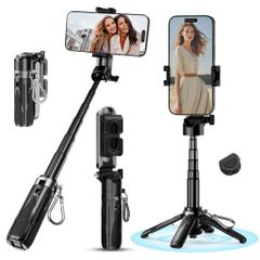 Selfie Stick [Industry's Ultra-Small, Four-Legged Stable] Smartphone Stand, Smartphone Tripod, Selfie Stick, Compatible with iPhone and Android, Lightweight, Compact, 11.5cm Storage Size, Tabletop, 360-Degree Rotation, Wireless Remote, Cold Shoe, Foldable…