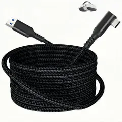 MEEKIリンクケーブルQuet3/2/1/Pro/Pico4アクセサリと互換性がありUSB-A3.0&TypeCケーブルゲームPC/SteamVR用【5Gbps高速データ転送高速充電高耐久ナイロン素材】柔軟性に優れ折り曲げ-3M