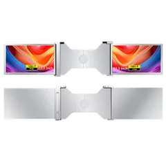 Daconovo13.3インチノートパソコンスクリーンエクステンダー1080PFHDポータブルトリプルモニターノートパソコン用折りたたみ式モニターエクステンダーフレキシブルキックスタンドキャリー…