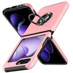 GalaxyZFlip6用ケースリング付きSC-54E保護カバー耐衝撃衝撃吸収tpu薄型擦り傷防止薄型シリコンスタンド機能車載ホルダー対応二重構造PCバンパーギャラクシーZFlip6用スマホケース