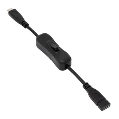 アイネックスPD100W対応USB3.2Gen1Type-C電源スイッチケーブル20cmU31CC-MF02P10S