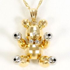 美品 ポメラート クマ K18YG チャーム トップ ネックレス ベア 5.6g