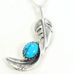 シルバー　ネックレス　necklace　ターコイズ　総重量約8.4g　約49cm