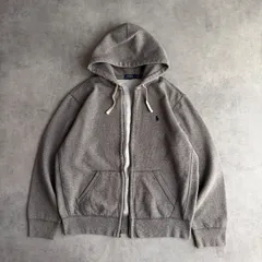 POLO RALPH LAUREN/ポロラルフローレン/フルジップパーカー/ジップアップ/ポニー刺繍/フード裏サーマル/サイドリブ/肉厚/メランジ/杢/グレー/jmaple