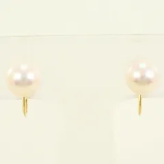 K18YG　イヤリング　clip-on earrings　パール（真珠）　総重量約1.6g