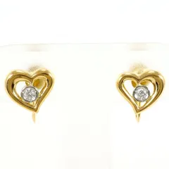 PT900　K18YG　イヤリング　clip-on earrings　ダイヤ　総重量約2.9g
