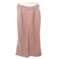 アーバンリサーチ URBAN RESEARCH スラックス パンツ 無地 ウエストゴム 薄手 フリーサイズ ピンク ■GY61