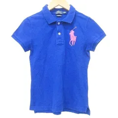 ポロ ラルフローレン POLO RALPH LAUREN 子供服 ビッグポニー 半袖 ポロシャツ トップス 国内正規 155cm 青 ブルー ■GY61