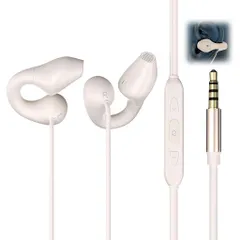 【2025年新設計イヤーカフイヤホン】オープンイヤーイヤホン耳を塞がないマイク付きφ3.5mmゲーミングイヤホン耳掛け落ちにくい音量調整音漏れ防止通話可能究極のフィット感防塵防滴オ…