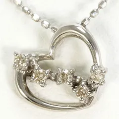 K10WG　ネックレス　necklace　ダイヤ　0.07　総重量約1.3g　約39cm