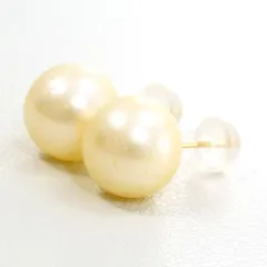 K18YG　ピアス　pierced earrings　イミテーションパール　総重量約1.5g
