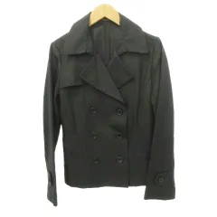 コムサイズム COMME CA ISM テーラード ジャケット アウター ダブル 薄手 Mサイズ 黒 ブラック ■GY61