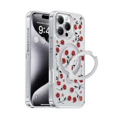 【最新トレンド・360°回転スタンド】CASEKOOiPhone16Pro用ケースクリアバラ米軍MIL規格フィット感MagSafe対応最大25W急速充電対応横縦両立角度自在超強磁力耐衝撃高耐久性ラップホール付き透明